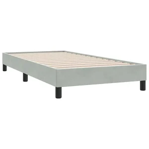 Bedframe zonder matras 80×220 cm fluweel lichtgrijs Bedframe zonder matras 80×220 cm fluweel lichtgrijs