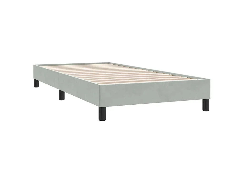 Bedframe zonder matras 80x220 cm fluweel lichtgrijs