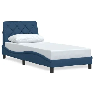 Bedframe zonder matras 80×200 cm stof blauw Bedframe zonder matras 80×200 cm stof blauw