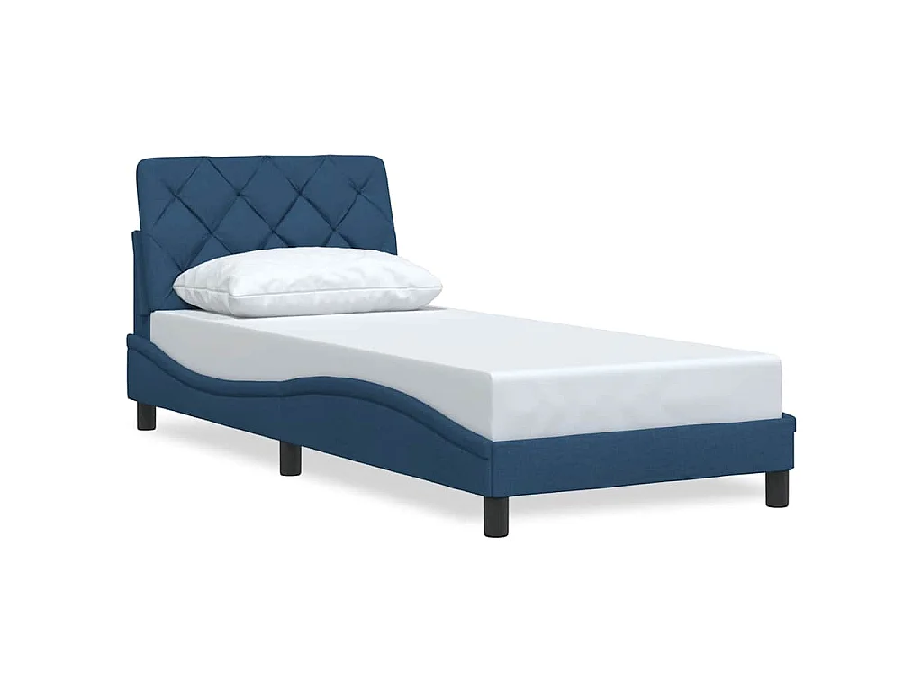 Bedframe zonder matras 80x200 cm stof blauw