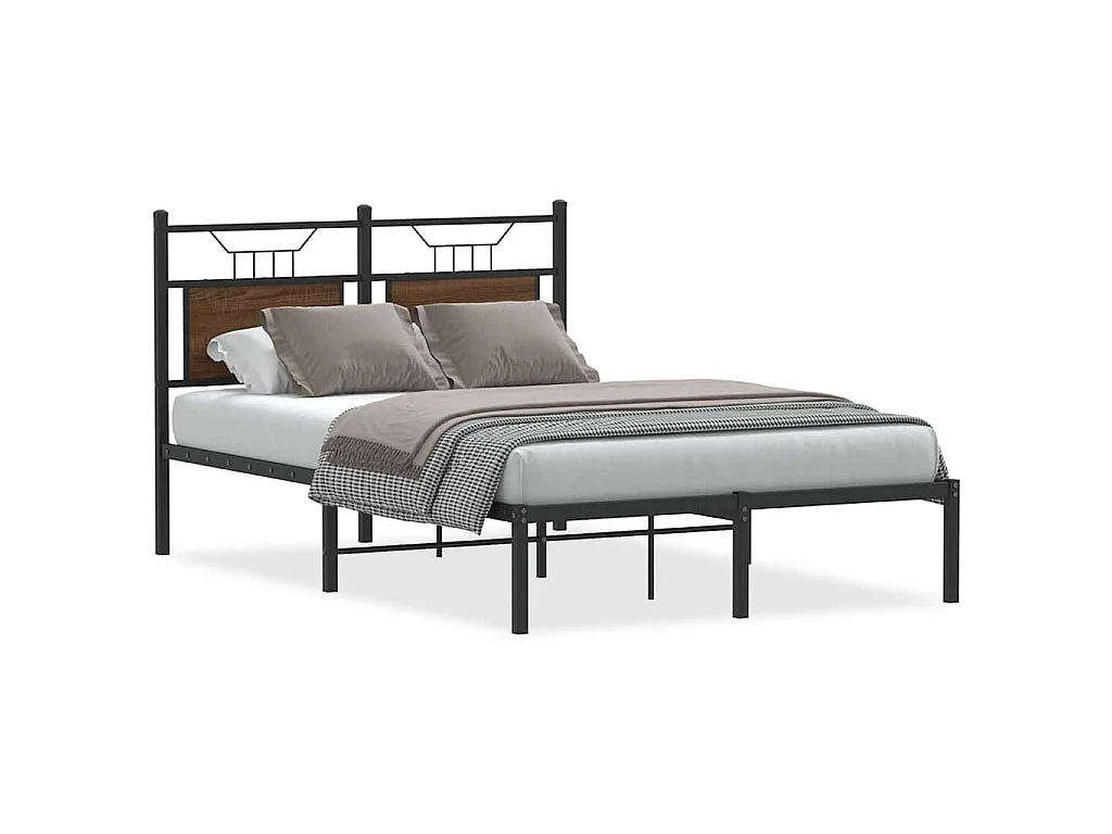 Bedframe zonder matras bewerkt hout bruin eikenkleur 120x200 cm