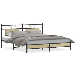 Bedframe zonder matras 183x213cm spaanplaat sonoma eikenkleurig Bedframe zonder matras 183x213cm spaanplaat sonoma eikenkleurig