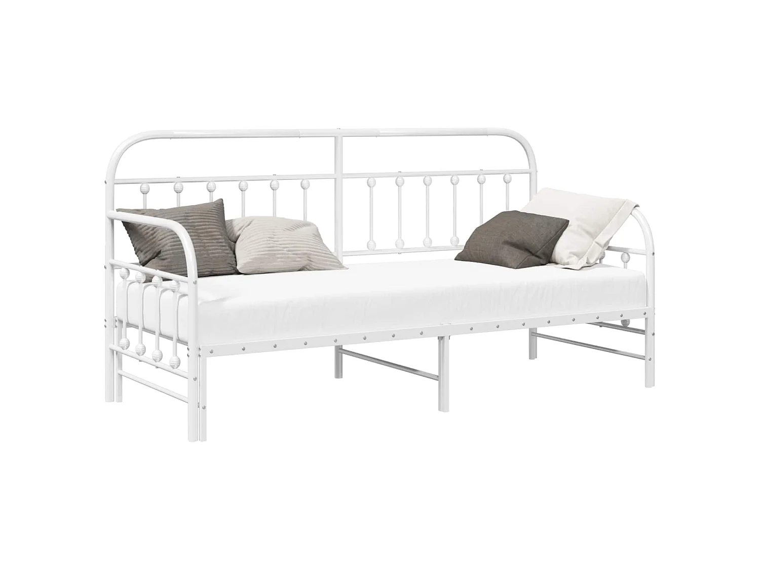 Bedframe voor een daybed Wit 80 x 200 cm Gepoedercoat staal