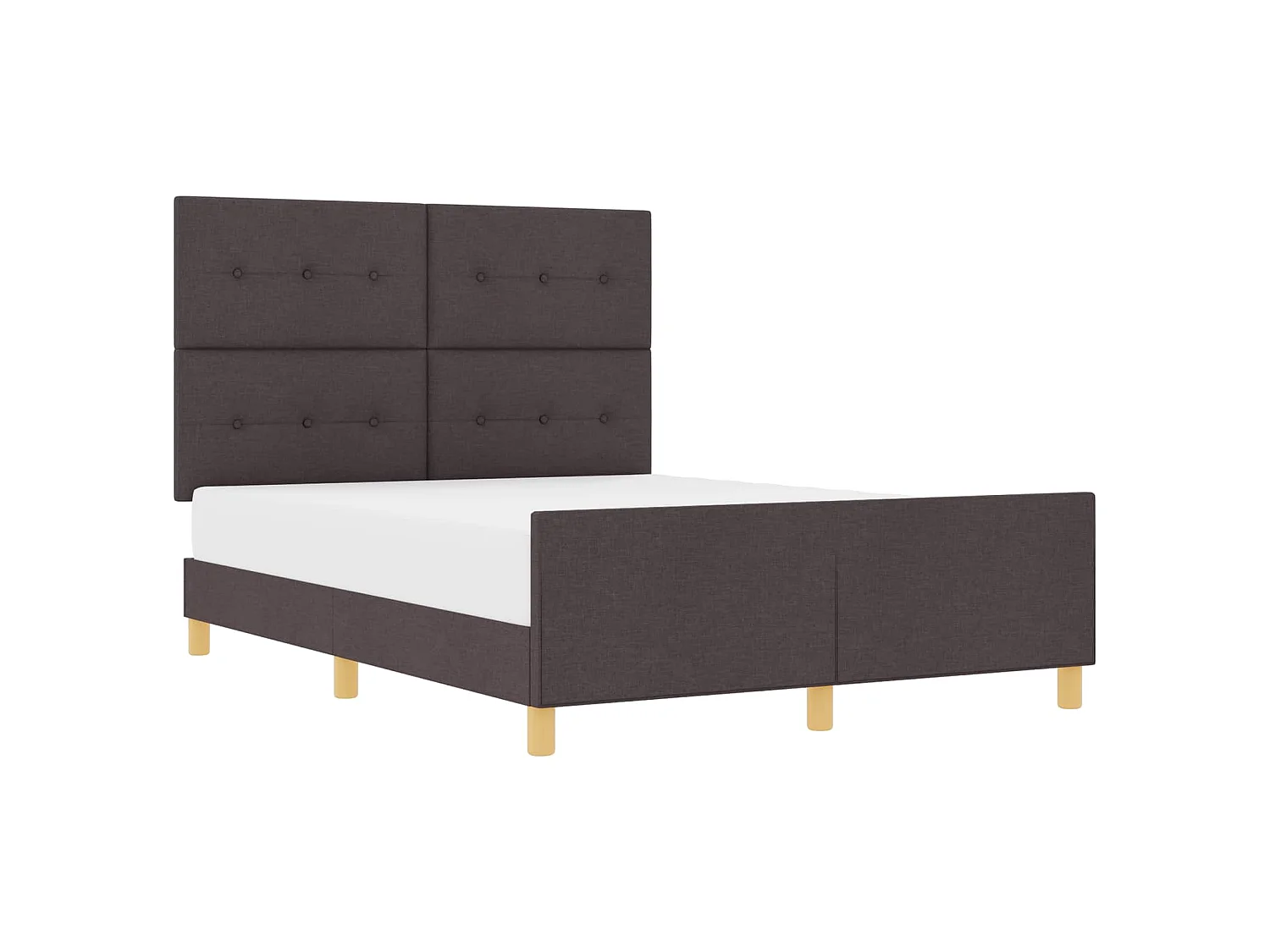 Bedframe met hoofdeinde Donkerbruin 140 x 200 cm Stof
