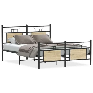 Bedframe zonder matras hout sonoma eikenkleurig 140×200 cm Bedframe zonder matras hout sonoma eikenkleurig 140×200 cm