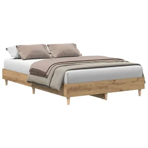 Bedframe zonder matras spaanplaat artisanaal eikenkleurig Bedframe zonder matras spaanplaat artisanaal eikenkleurig