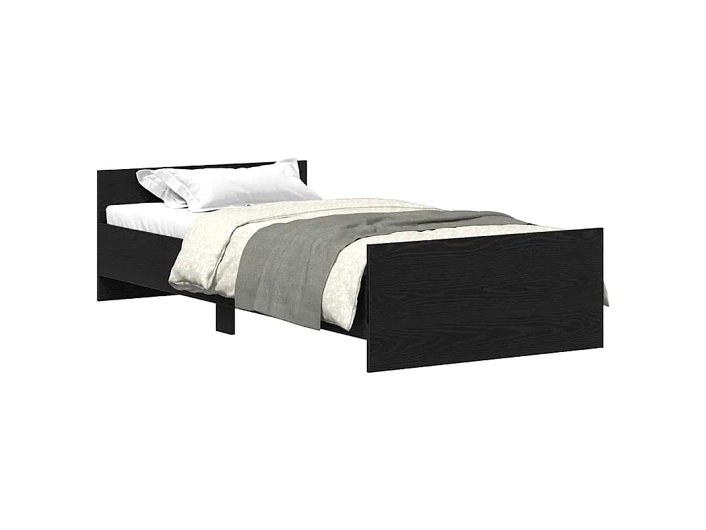 Bedframe zonder matras 75x190 cm spaanplaat zwart eikenkleurig