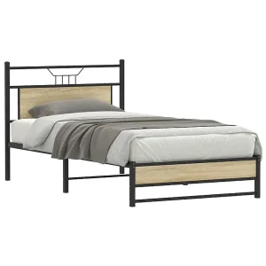 Bedframe zonder matras hout sonoma eikenkleurig 100×190 cm Bedframe zonder matras hout sonoma eikenkleurig 100×190 cm