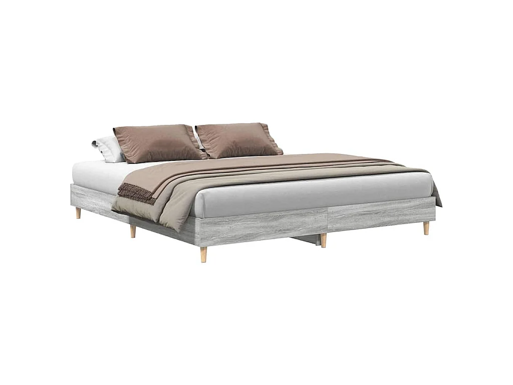 Bedframe zonder matras 160x200 cm spaanplaat grijs Sonoma