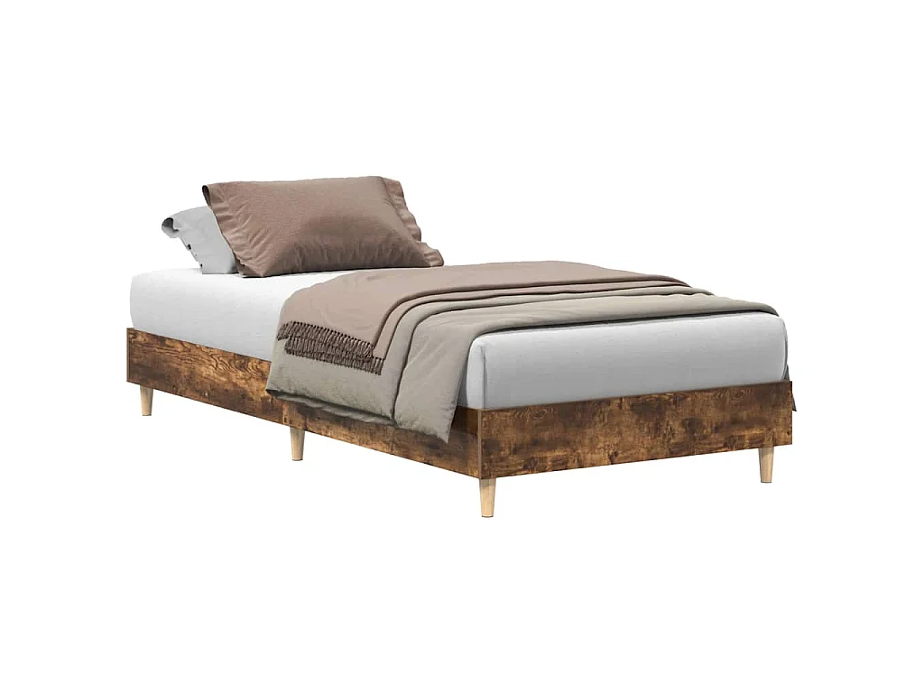 Bedframe zonder matras 75x190 cm spaanplaat gerookt eiken