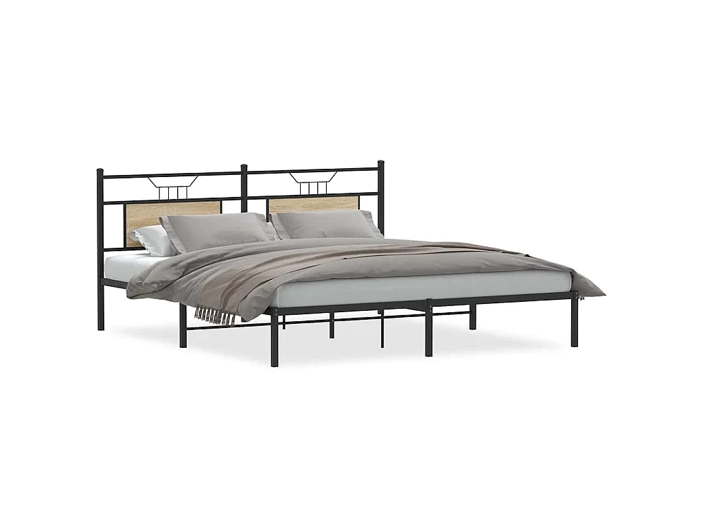 Bedframe zonder matras 183x213cm spaanplaat sonoma eikenkleurig