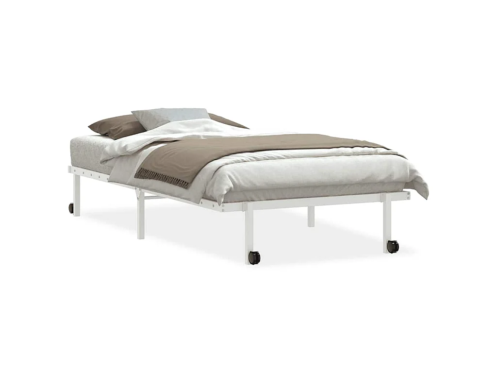 Bedframe zonder matras opvouwbaar 100x200 cm staal wit