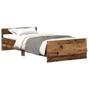 Bedframe zonder matras 75×190 cm spaanplaat oud hout Bedframe zonder matras 75×190 cm spaanplaat oud hout