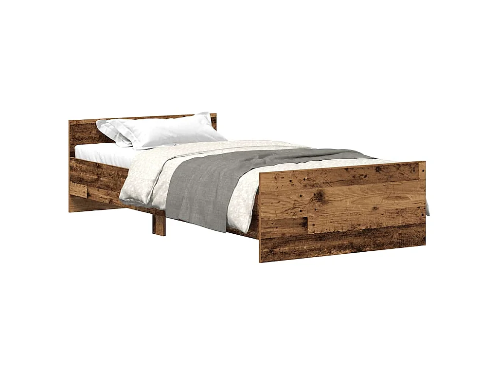 Bedframe zonder matras 75x190 cm spaanplaat oud hout