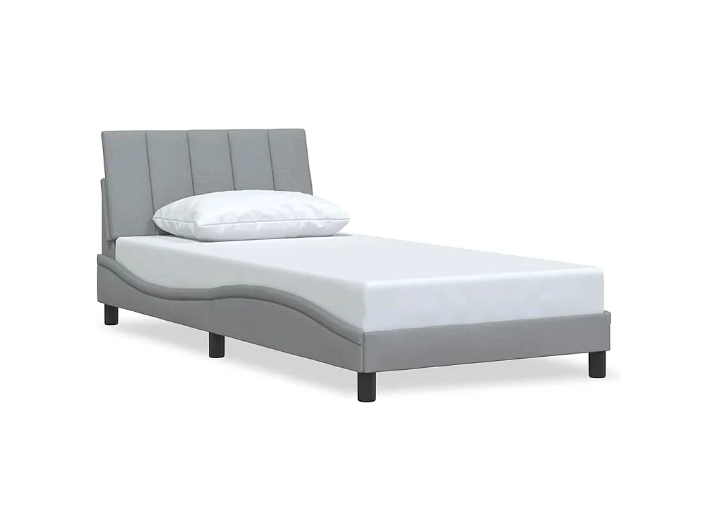 Bedframe zonder matras "Hanko" 100x200 cm stof lichtgrijs