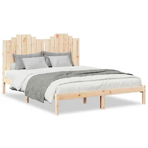 Bedframe extra lang zonder matras massief hout 160×210 cm Bedframe extra lang zonder matras massief hout 160×210 cm