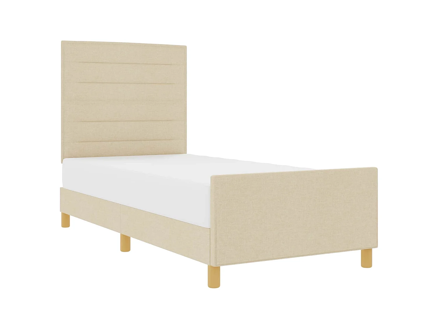 Bedframe met hoofdeinde Crème 100 x 200 cm Stof