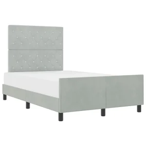 Boxspringbed met hoofdeinde Lichtgrijs 120 x 200 cm Fluweel