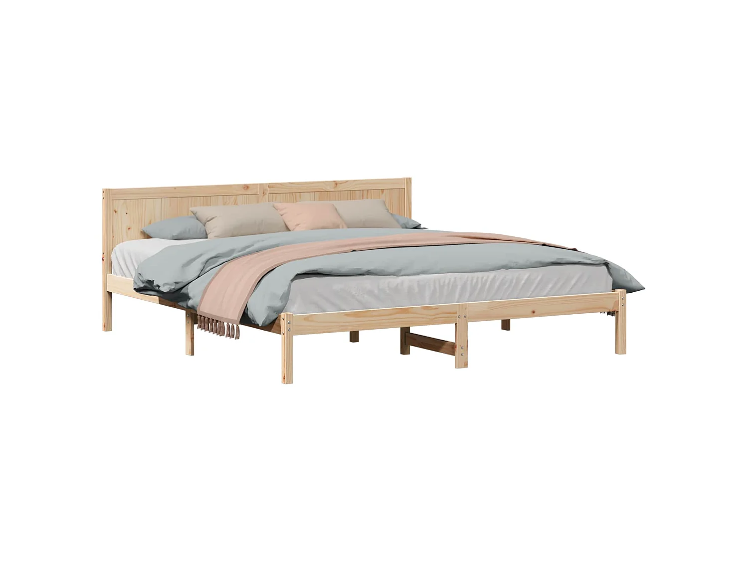 Bedframe Bruin 180 x 200 cm Massief grenenhout