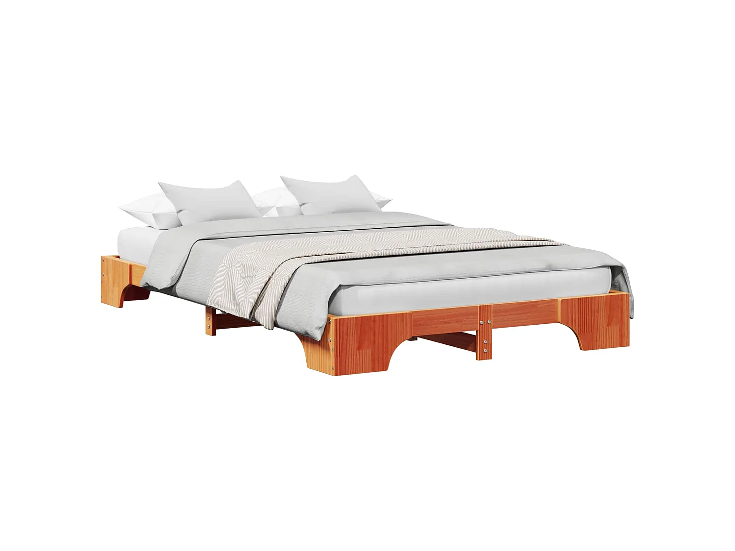 Bedframe Wasbruin 140 x 190 cm Massief grenenhout