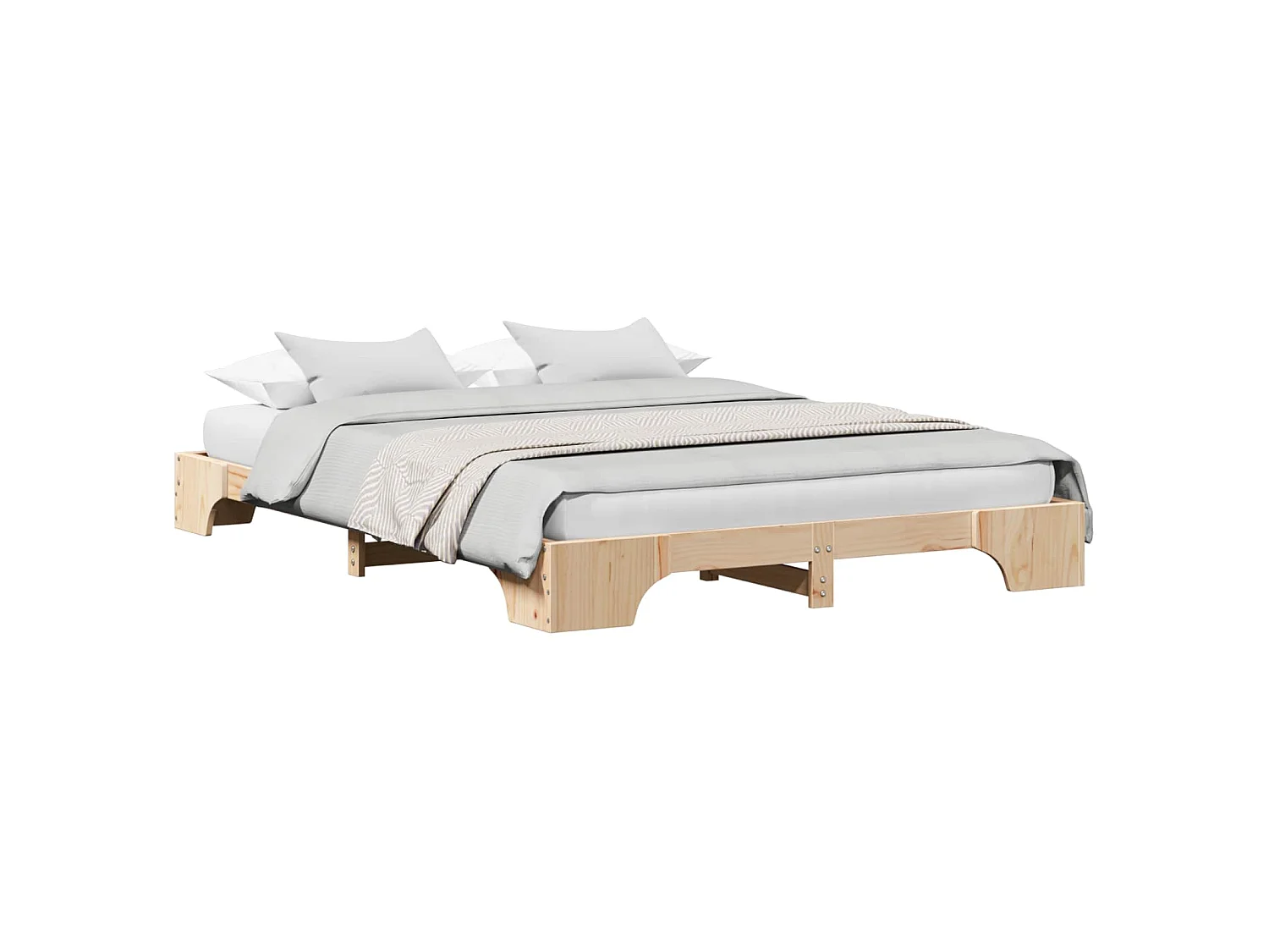 Bedframe Naturel 160 x 200 cm Massief grenenhout