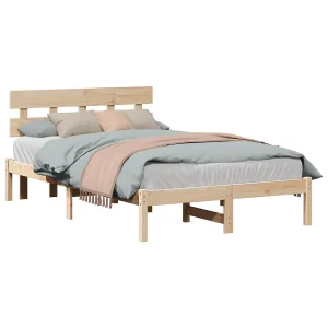 Bedframe met hoofdeinde Bruin 120 x 200 cm Massief grenenhout Bedframe met hoofdeinde Bruin 120 x 200 cm Massief grenenhout