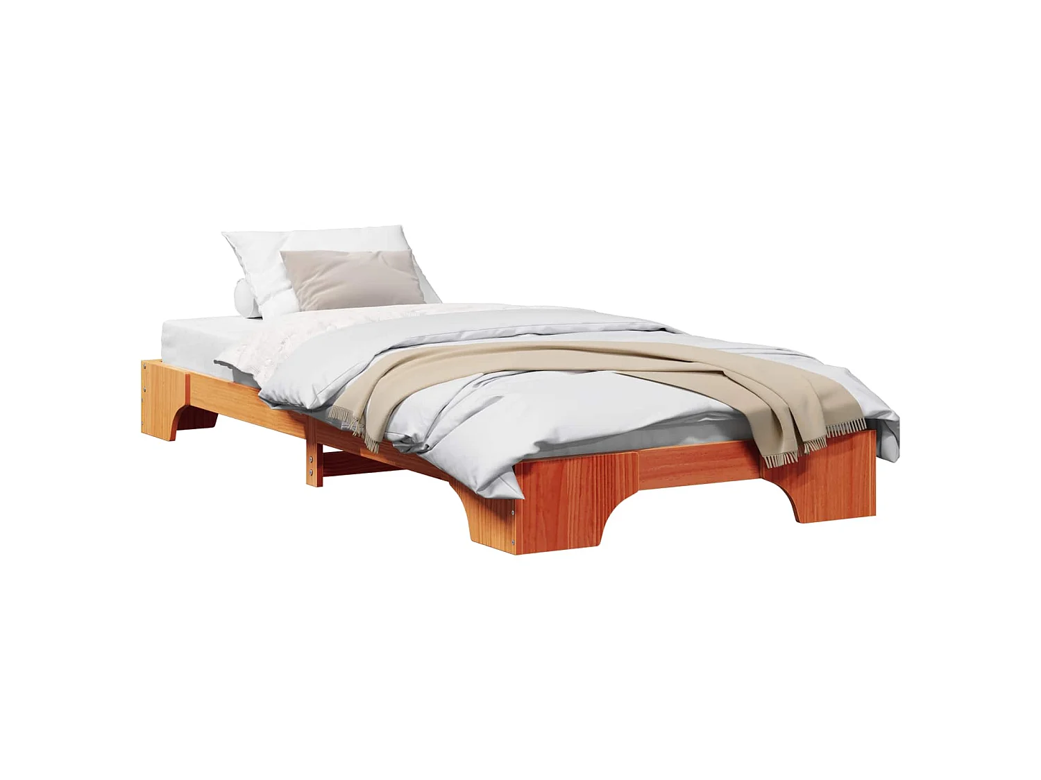 Bedframe Wasbruin 90 x 200 cm Massief grenenhout