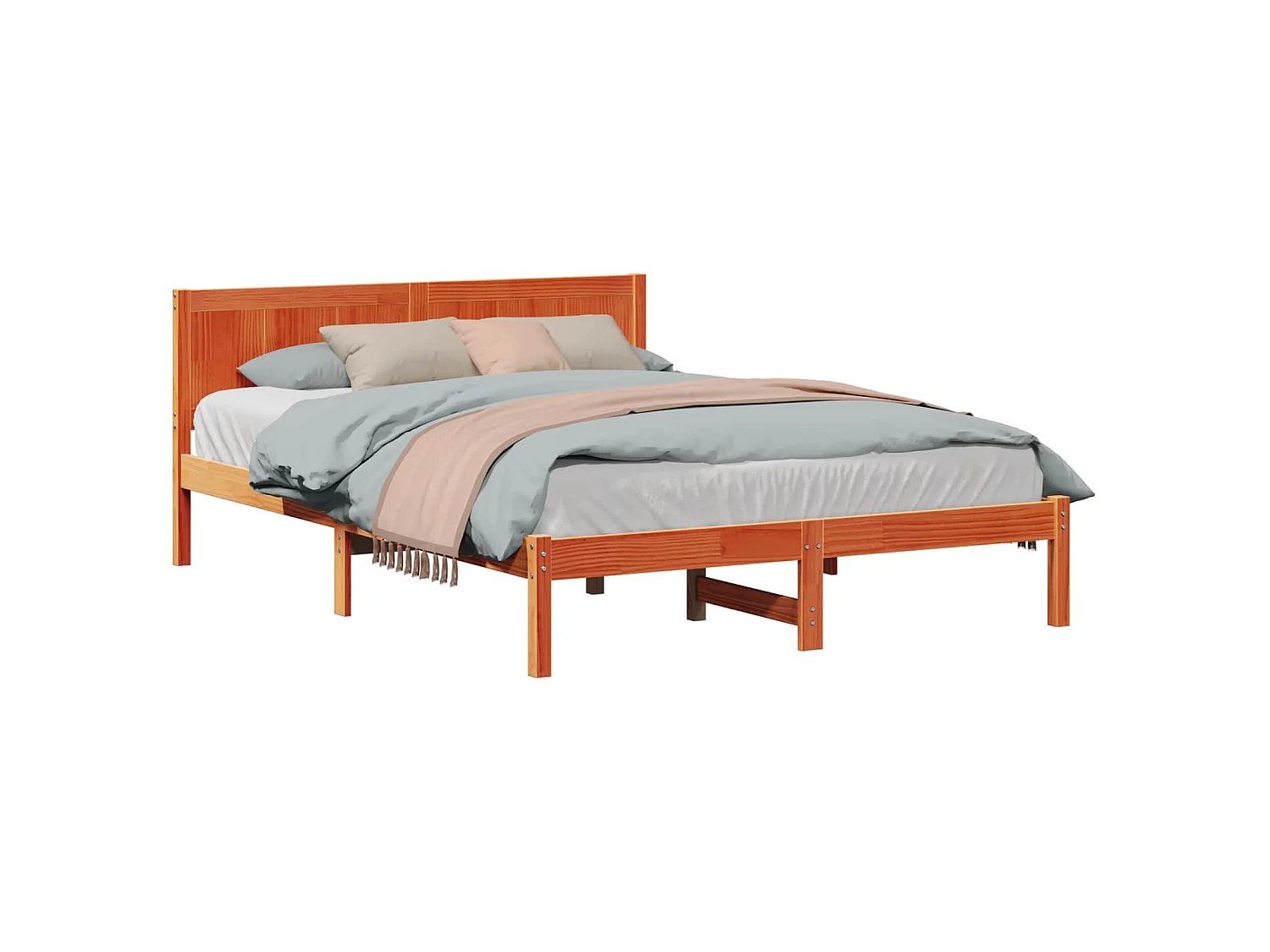 Bedframe Bruin 150 x 200 cm Massief grenenhout