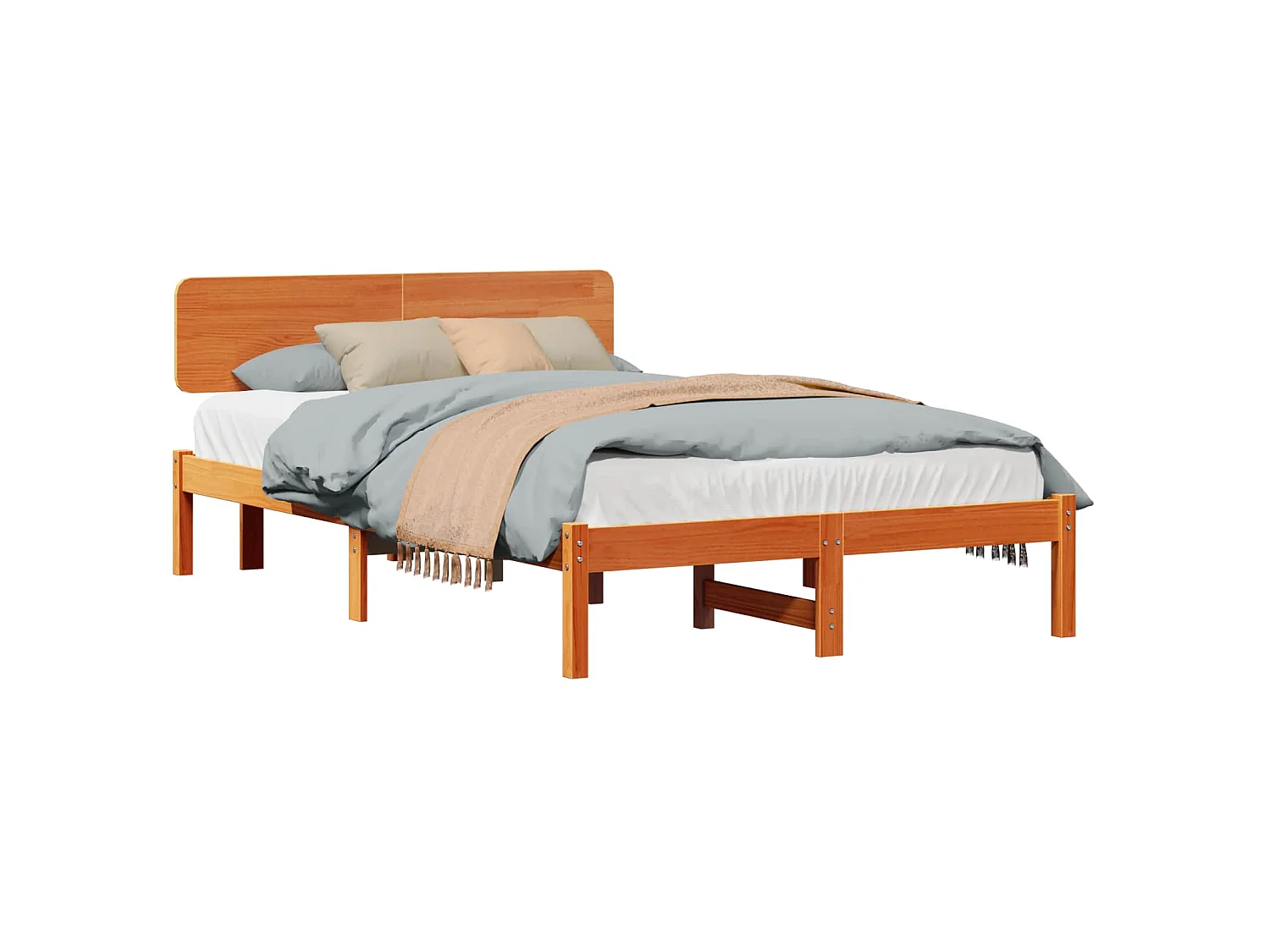 Bedframe Wasbruin 120 x 190 cm Massief grenenhout