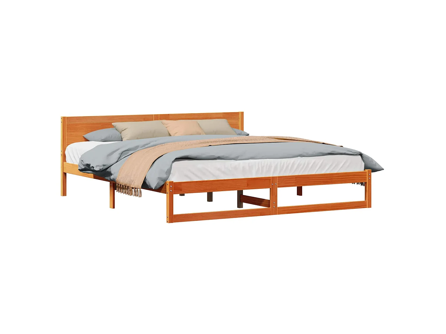 Bedframe Wasbruin 180 x 200 cm Massief grenenhout