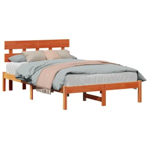 Bedframe met hoofdeinde Bruin 120 x 200 cm Massief grenenhout Bedframe met hoofdeinde Bruin 120 x 200 cm Massief grenenhout