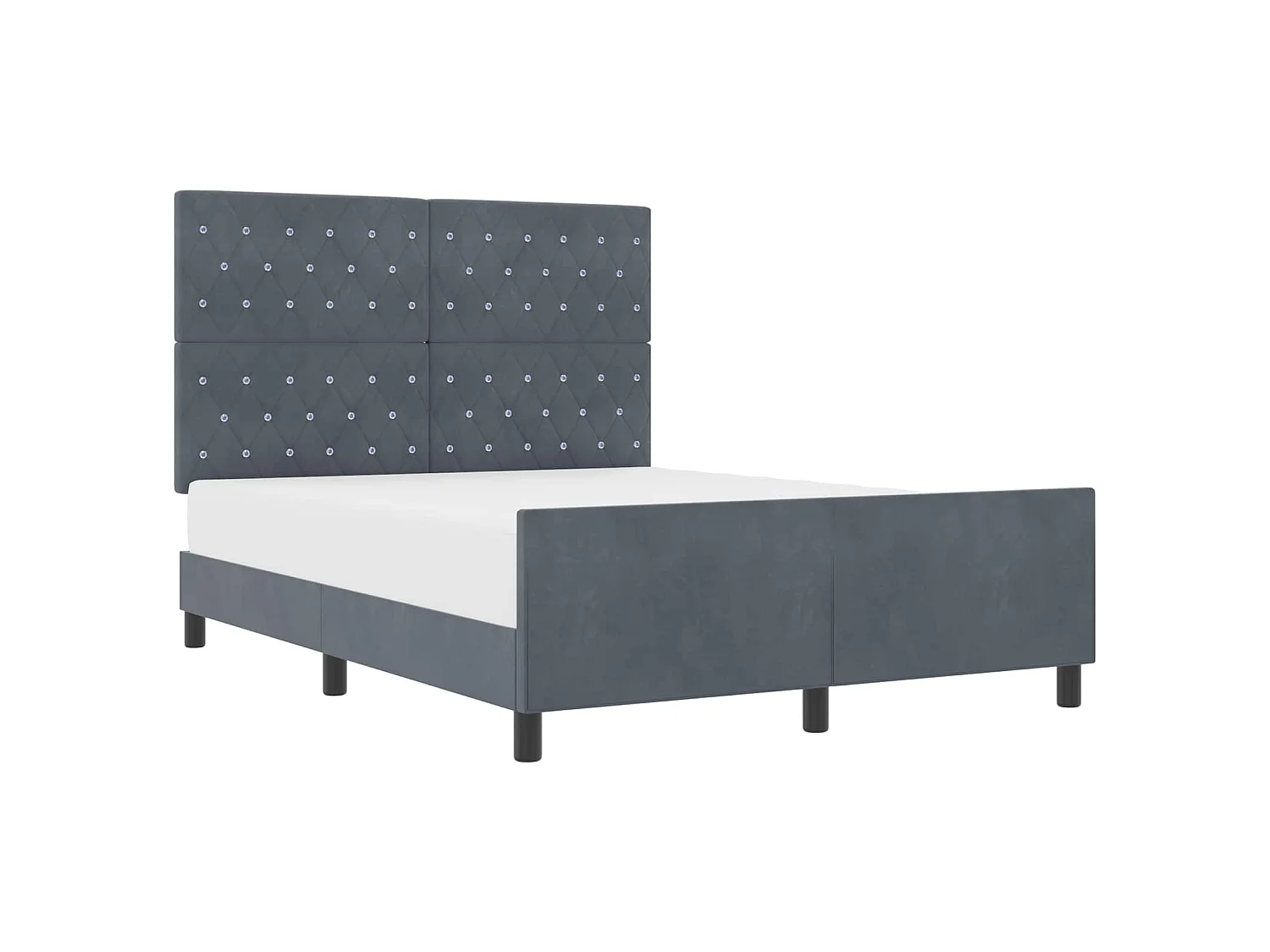 Boxspringbed met hoofdeinde Donkergrijs 160 x 200 cm Fluweel