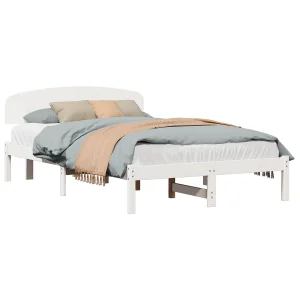 Bedframe met hoofdeinde Wit 120 x 190 cm Massief grenenhout Bedframe met hoofdeinde Wit 120 x 190 cm Massief grenenhout