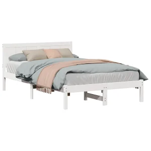 Bedframe Wit 135 x 190 cm Massief grenenhout