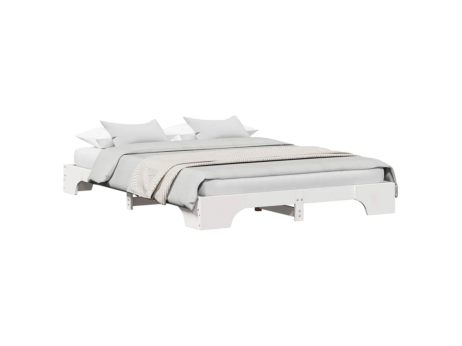 Bedframe Wit 140 x 200 cm Massief grenenhout