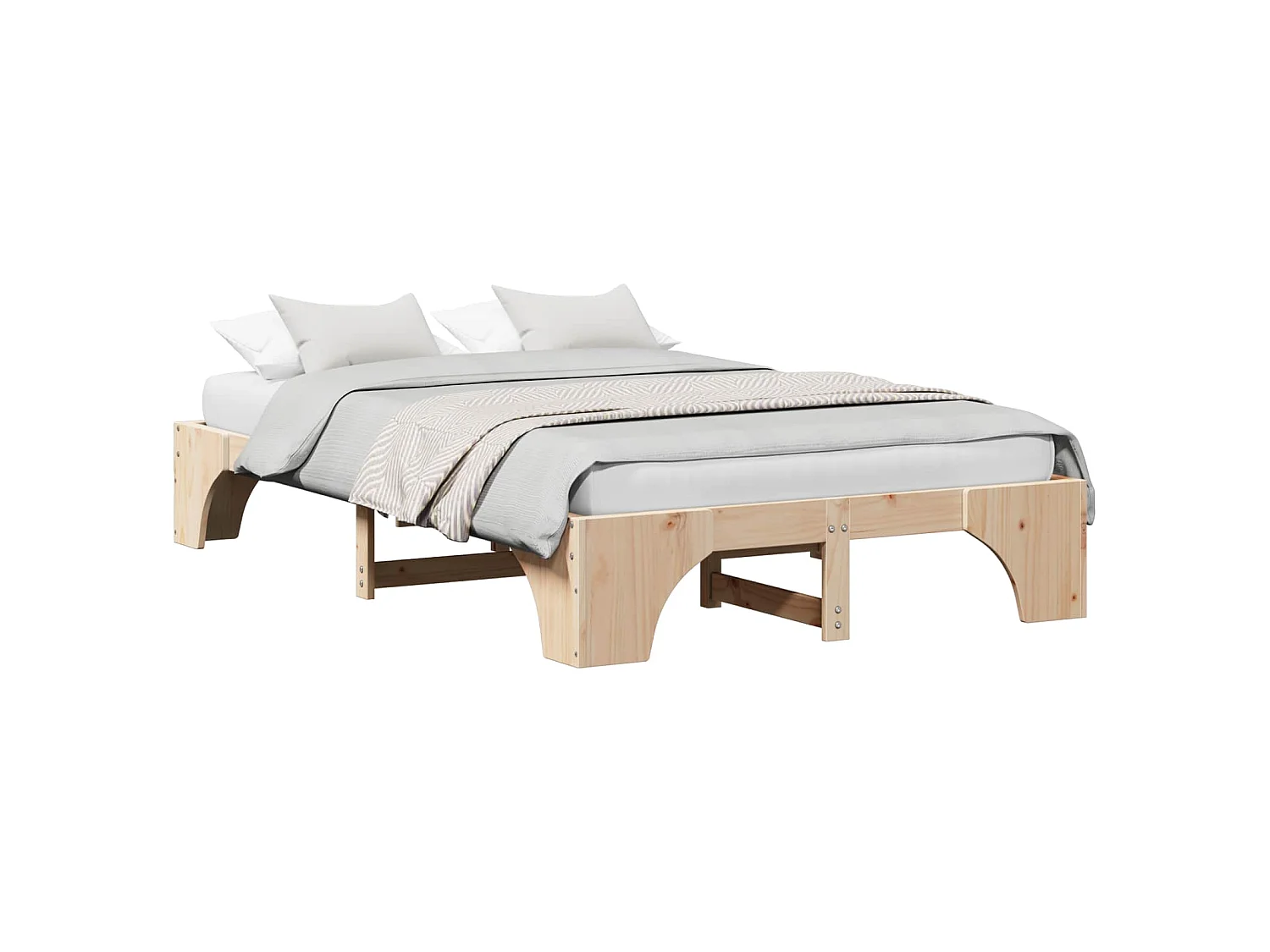 Bedframe Naturel 120 x 200 cm Massief grenenhout