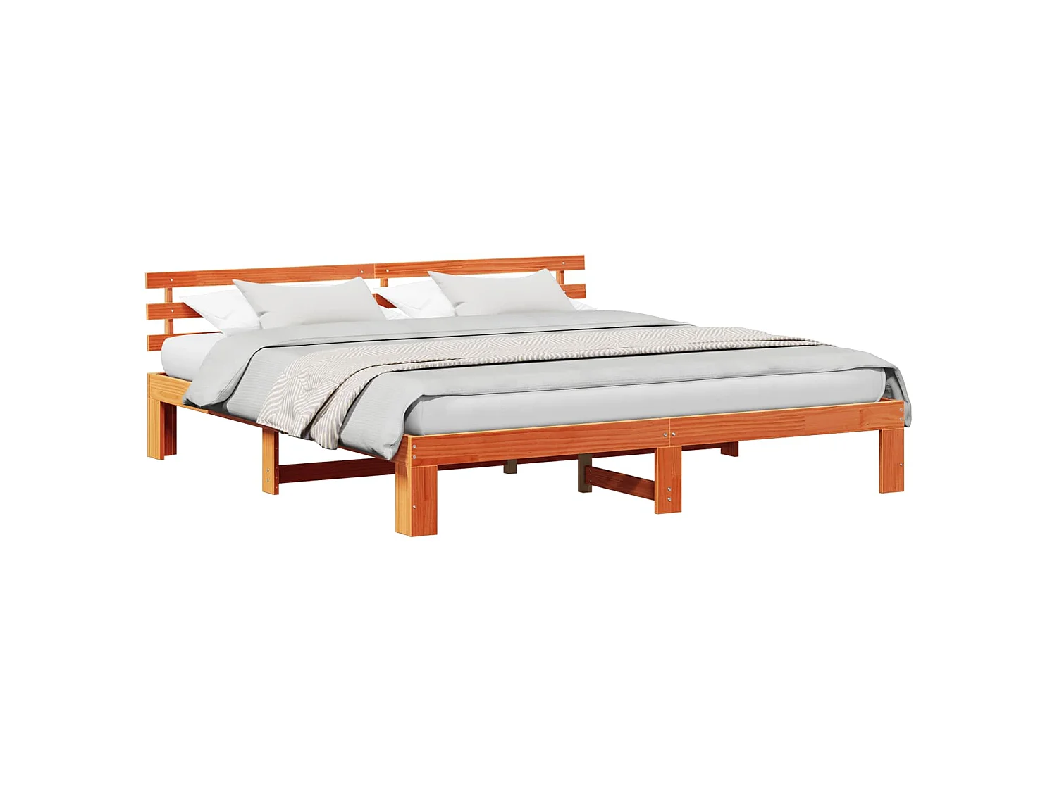 Bedframe Wasbruin 180 x 200 cm Massief grenenhout