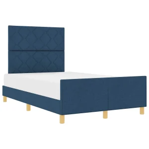 Bedframe met hoofdeinde Blauw 120 x 190 cm Stof Bedframe met hoofdeinde Blauw 120 x 190 cm Stof