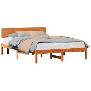 Bedframe Wasbruin 200 x 200 cm Massief grenenhout