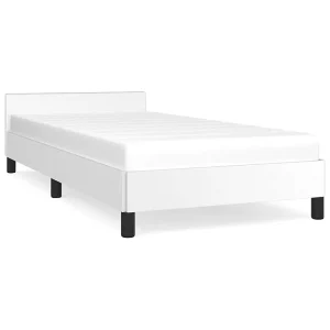Bedframe met hoofdeinde zonder matras 80×200 cm wit Bedframe met hoofdeinde zonder matras 80×200 cm wit