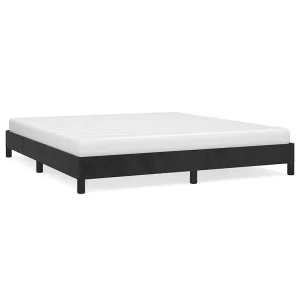 Bedframe zonder matras 160×200 cm fluweel zwart Bedframe zonder matras 160×200 cm fluweel zwart