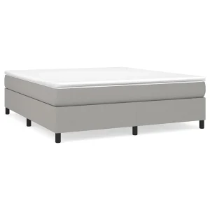 Boxspring bed stof lichtgrijs 160×200 cm Boxspring bed stof lichtgrijs 160×200 cm