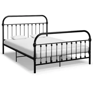 Bedframe metaal zwart 140×200 cm Bedframe metaal zwart 140×200 cm