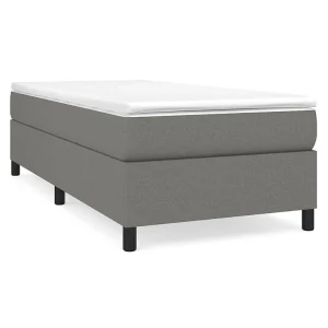 Boxspring bed 100×200 cm stof donkergrijs Boxspring bed 100×200 cm stof donkergrijs