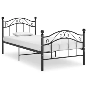 Bedframe metaal zwart 90×200 cm Bedframe metaal zwart 90×200 cm