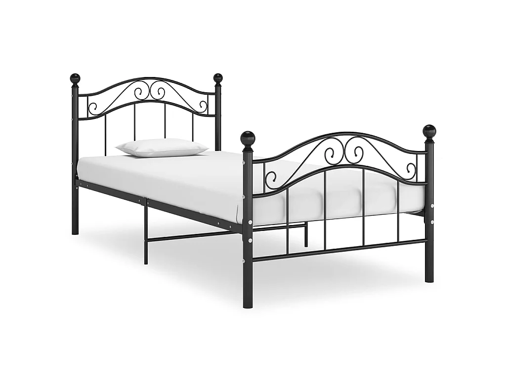 Bedframe metaal zwart 90x200 cm