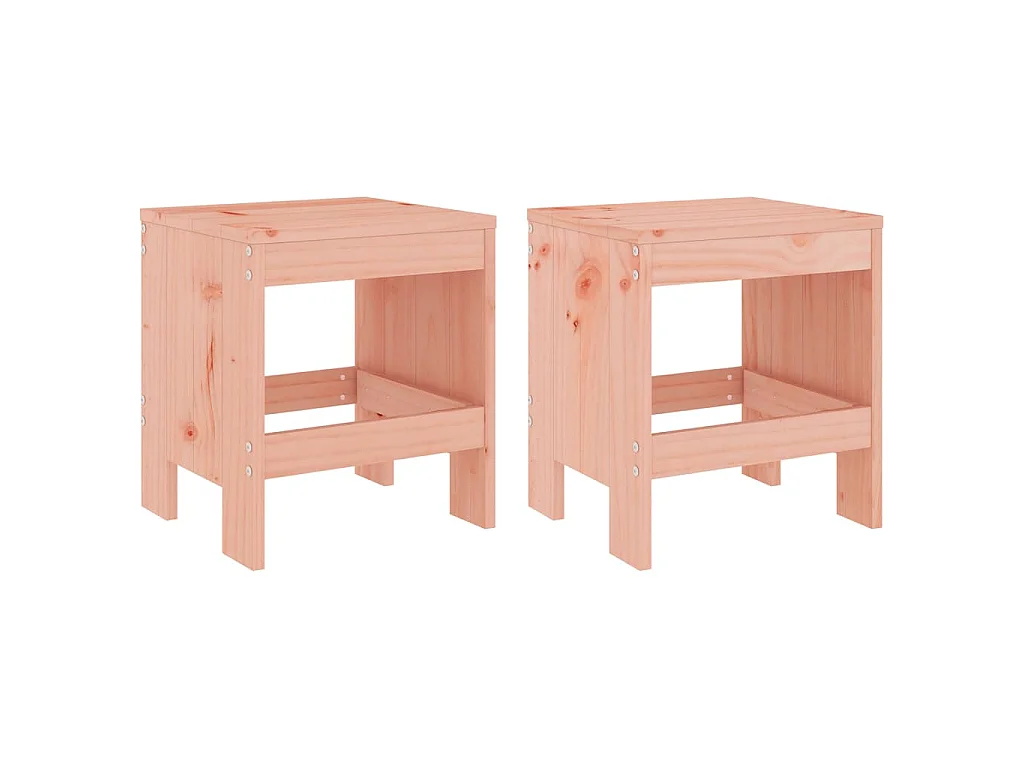 Barkrukken 2 st 40x36x45 cm massief douglashout