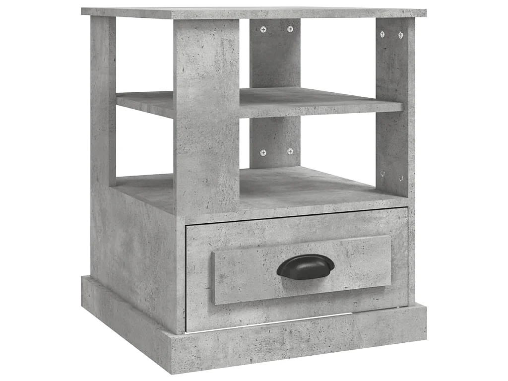 Bijzettafel 50x50x60 cm bewerkt hout betongrijs
