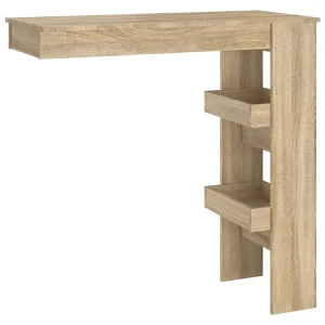 Bartafel wandgemonteerd 102x45x103,5 cm bewerkt hout eikenkleur Bartafel wandgemonteerd 102x45x103,5 cm bewerkt hout eikenkleur