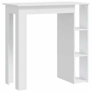 Bartafel met schap 102x50x103,5 cm bewerkt hout wit Bartafel met schap 102x50x103,5 cm bewerkt hout wit